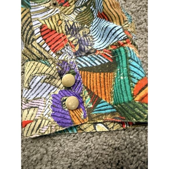 Chico's 100% Silk Jacket Size 2/Medium Open Front Multicolor Long Sleeve - Picture 3 of 7